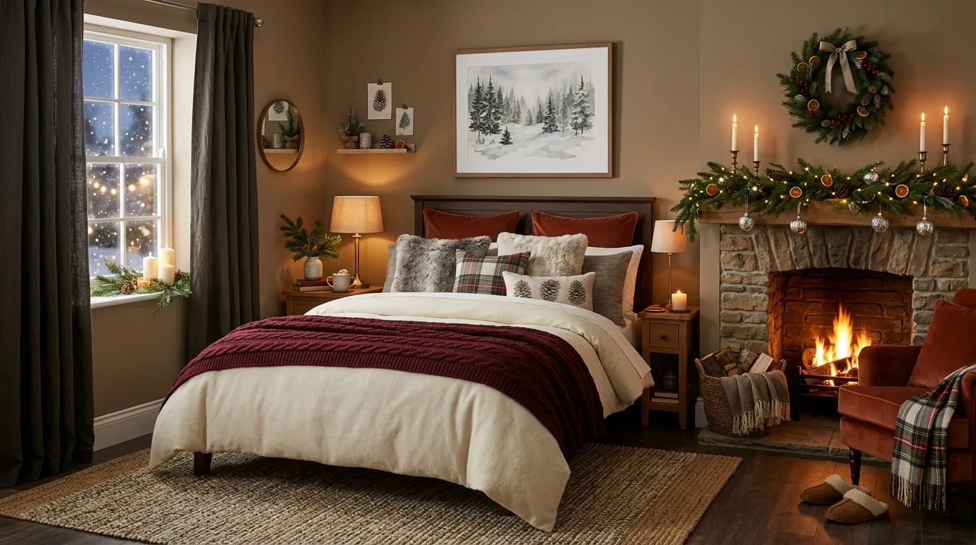 Finish with a bedroom that feels warm and deeply snug inspiration for a winter bedroom.